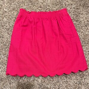 J. Crew Factory Hot Pink Scalloped Mini Skirt